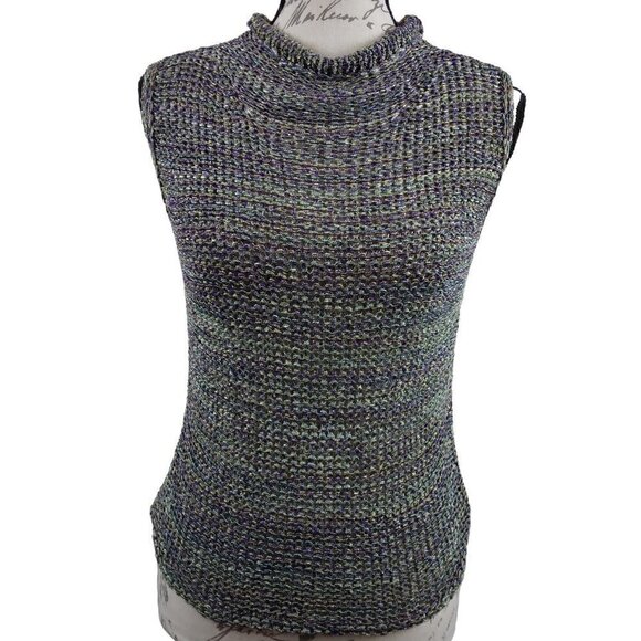 Paw Cousin Johnny | Multicolor Rayon Loose Weave Stretch Knit Top | Size M - Picture 1 of 8